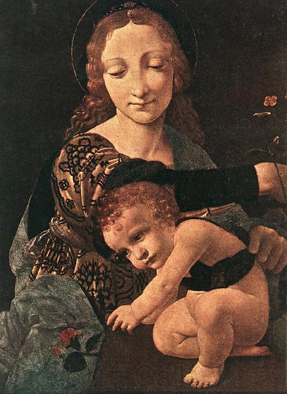 BOLTRAFFIO, Giovanni Antonio Virgin and Child with a Flower Vase (detail) France oil painting art